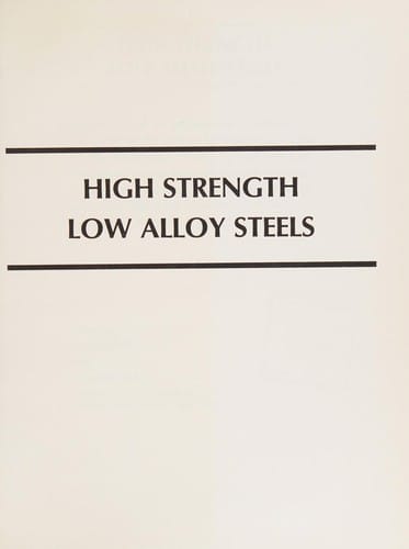 High strength low alloy steels