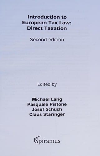 Introduction to European tax law