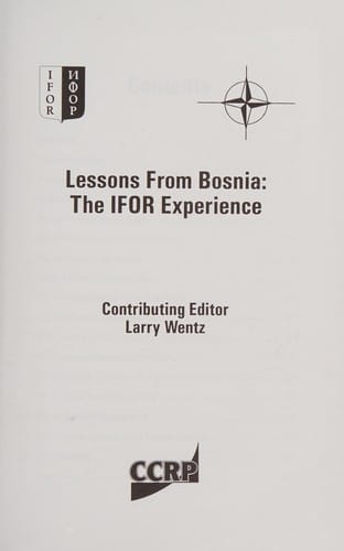 Lessons from Bosnia: The Ifor Experience