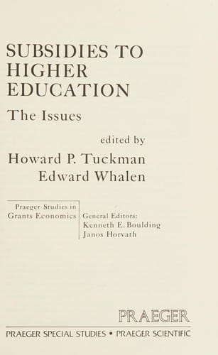 Subsidies to higher education