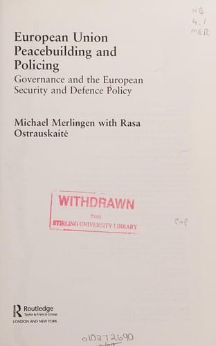 European Union peacebuilding and policing