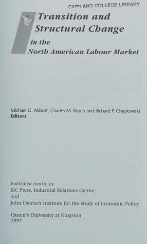 Transition and structural change in the North American labour market
