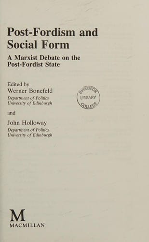 Post-Fordism and social form