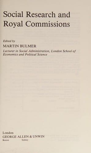 Social research and royal commissions