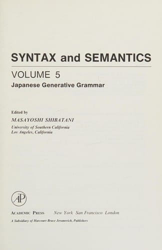 Japanese generative grammar