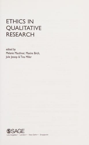 Ethics in qualitative research