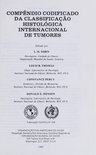 A Coded compendium of the international histological classification of tumours
