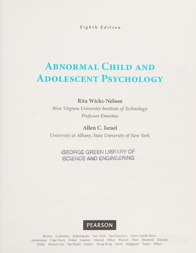 Abnormal child and adolescent psychology