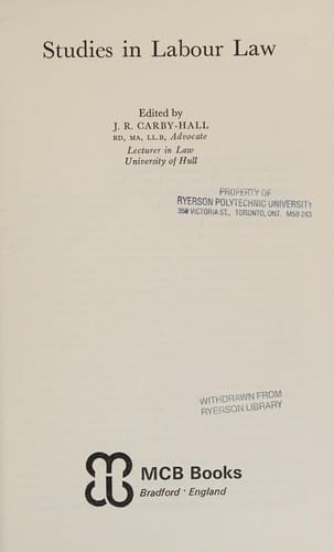 Studies in labour law