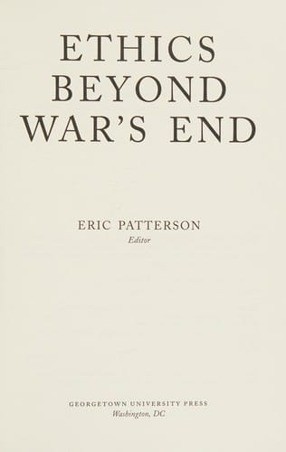 Ethics beyond war's end