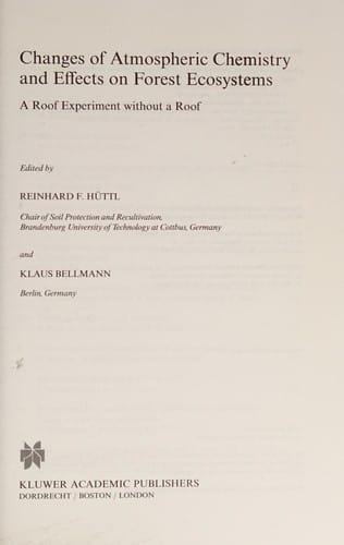 Changes of atmospheric chemistry and effects on forest ecosystems