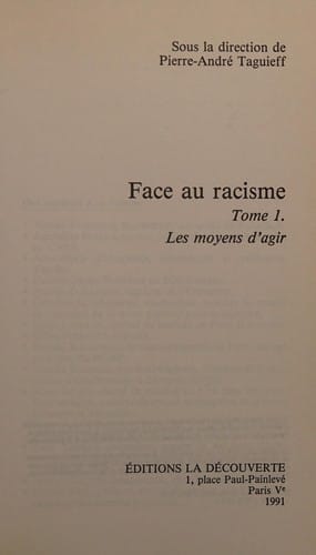 Face au racisme