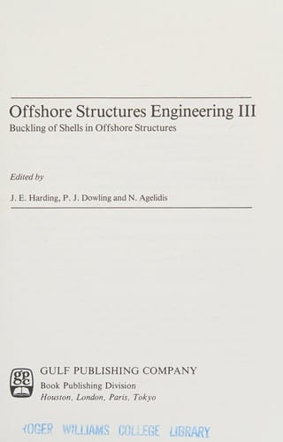 Offshore structures engineering III
