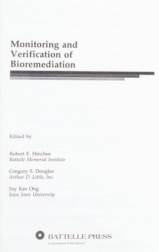 Monitoring and verification of bioremediation