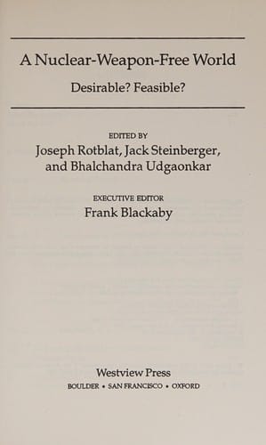 A Nuclear-weapon-free world