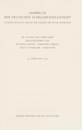 Jahrbuch der deutschen Schillergesellschaft