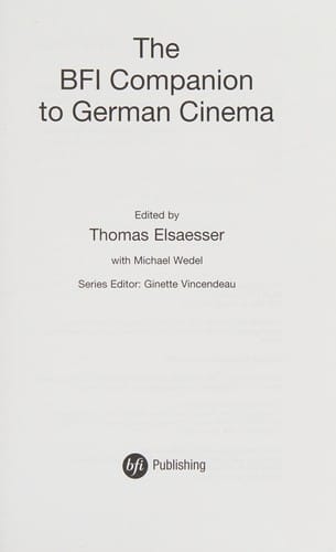 The BFI companion to German cinema