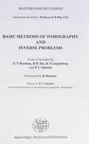 Basic methods of tomography and inverse problems