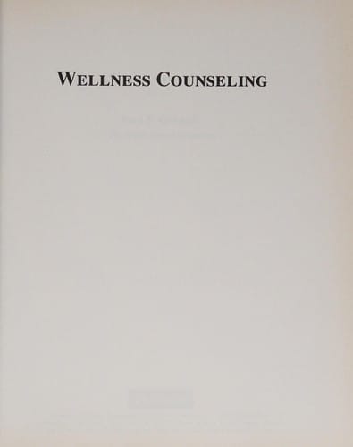 Wellness counseling