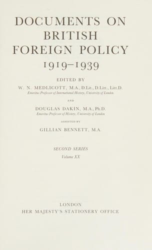 Documents on British foreign policy, 1919-1939. Second series