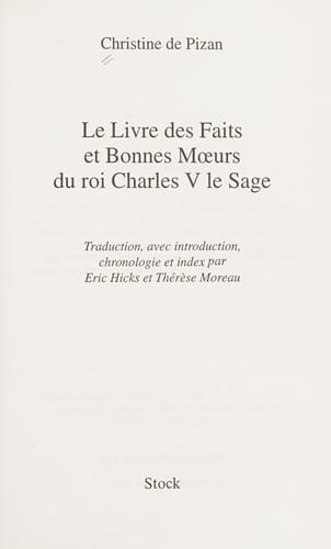 Le livre des faits et bonnes mœurs du roi Charles V le Sage