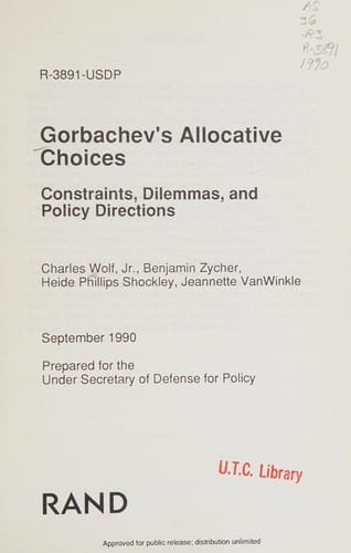 Gorbachev's allocative choices