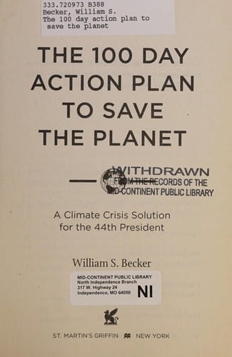 The 100 day action plan to save the planet for the 44th president