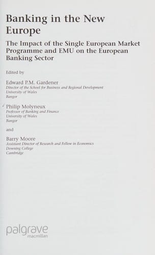 Banking in the new Europe