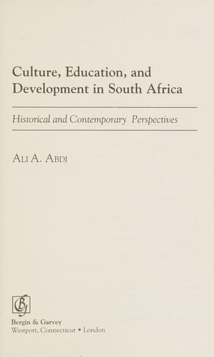 Culture, education, and development in South Africa