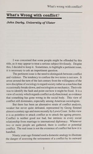 What's wrong with conflict