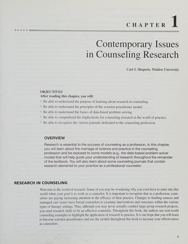 Counseling research