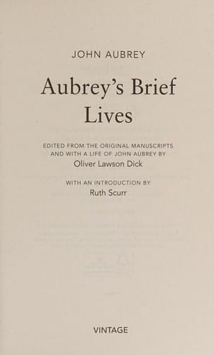 Aubrey's brief lives