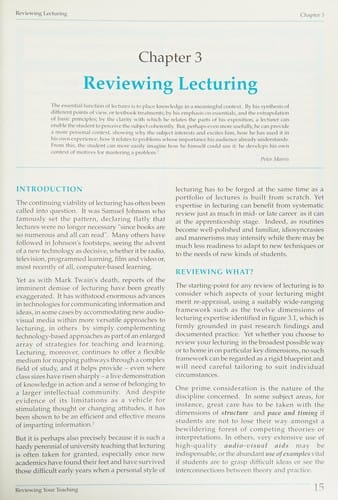 Reviewing your teaching