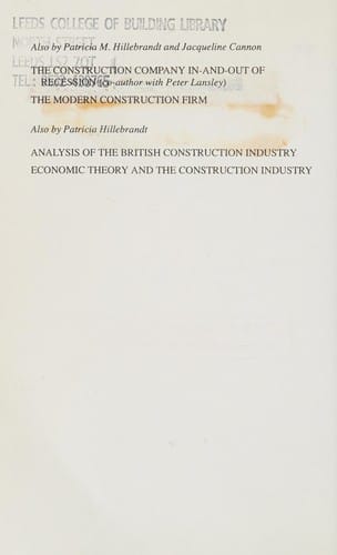 The Management of construction firms