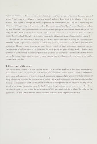 Unemployment, Poverty and Gender in Urban China