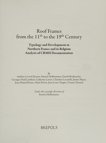 Roof frames from the 11th to the 19th century