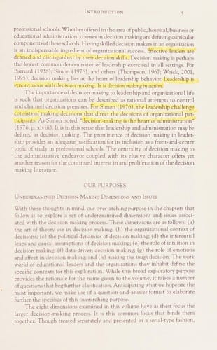 Decision making for educational leaders