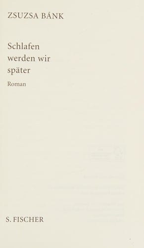 Schlafen werden wir später