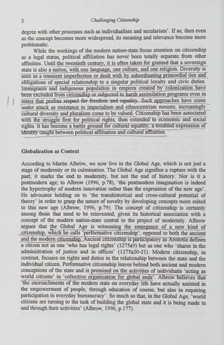 CHALLENGING CITIZENSHIP: GROUP MEMBERSHIP AND CULTURAL IDENTITY IN A GLOBAL AGE; ED. BY SOR-HOON TAN