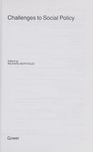 Challenges to social policy