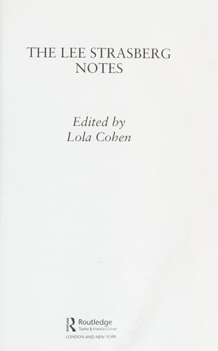 The Lee Strasberg notes