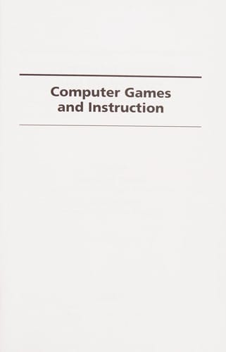 Computer games and instruction