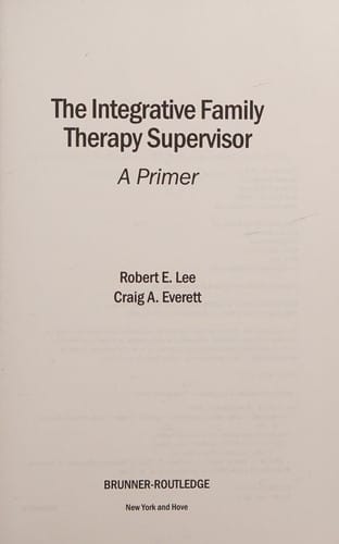 The integrative family therapy supervisor
