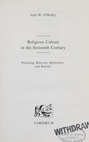 Religious culture in the sixteenth century