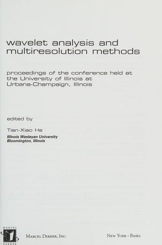 Wavelet analysis and multiresolution methods