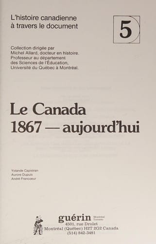 Le Canada, 1867-aujourd'hui