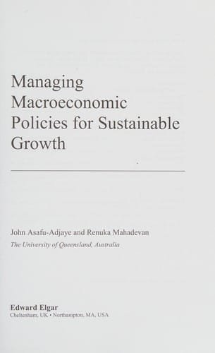 Managing macroeconomic policies for sustainable growth