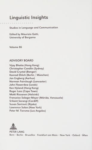 Linguistic and translation studies in scientic communication