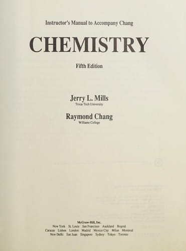 Chemistry, Instructor's Manual