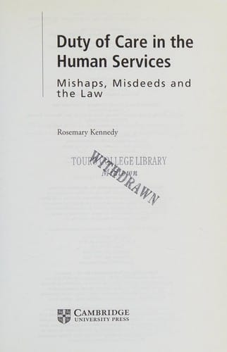 Duty of care in the human services